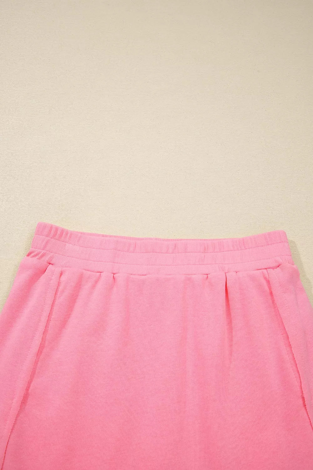 Dusty pink skort waistband with gathered front panel
