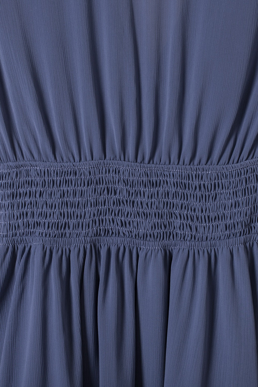 Dusty blue gathered waist with vertical texture